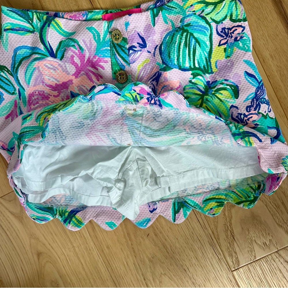 Lilly Pulitzer Kaylie Button Front Skort Amethyst Mermaid In The Shade Sz 0 EUC - Picture 14 of 16